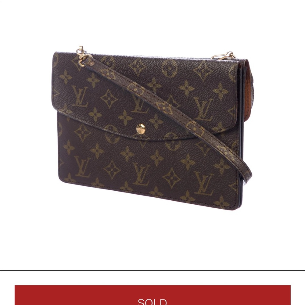 Vintage authentic LV Monogram Double Rabat Pochette